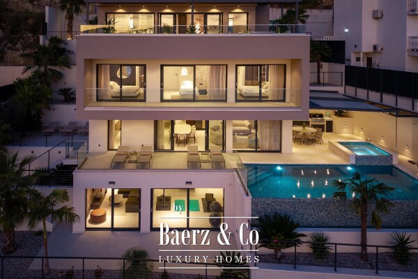 photo 2 Omiš area, luxurious modern villa with panoramic sea views, swimming pool and garage